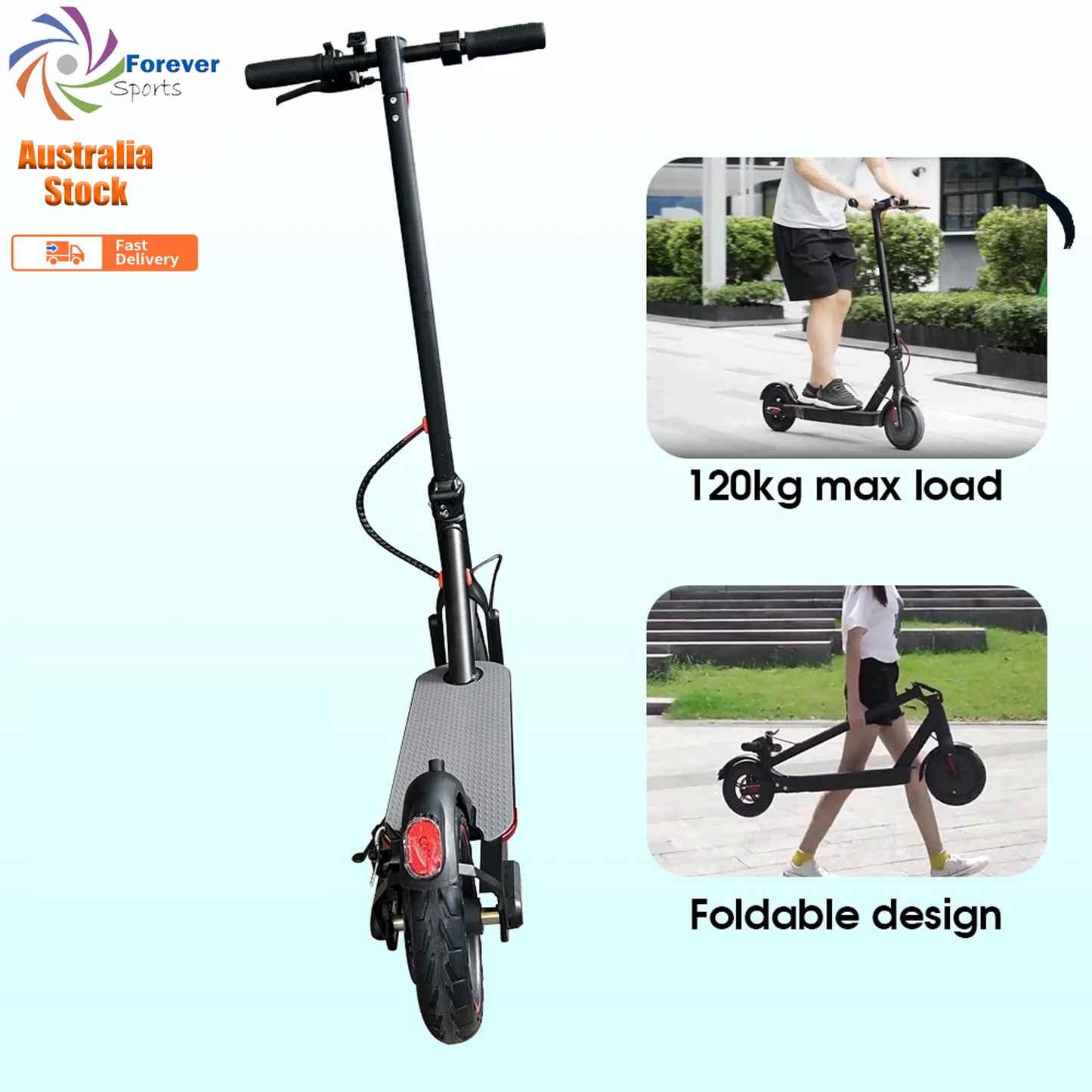 2025 Model E9PRO Dual Suspensions Electric Scooter/8.5inch Honeycomb Solid Tyres, 7.5Ah Li-ion battery, 800W Max power Motor-Black