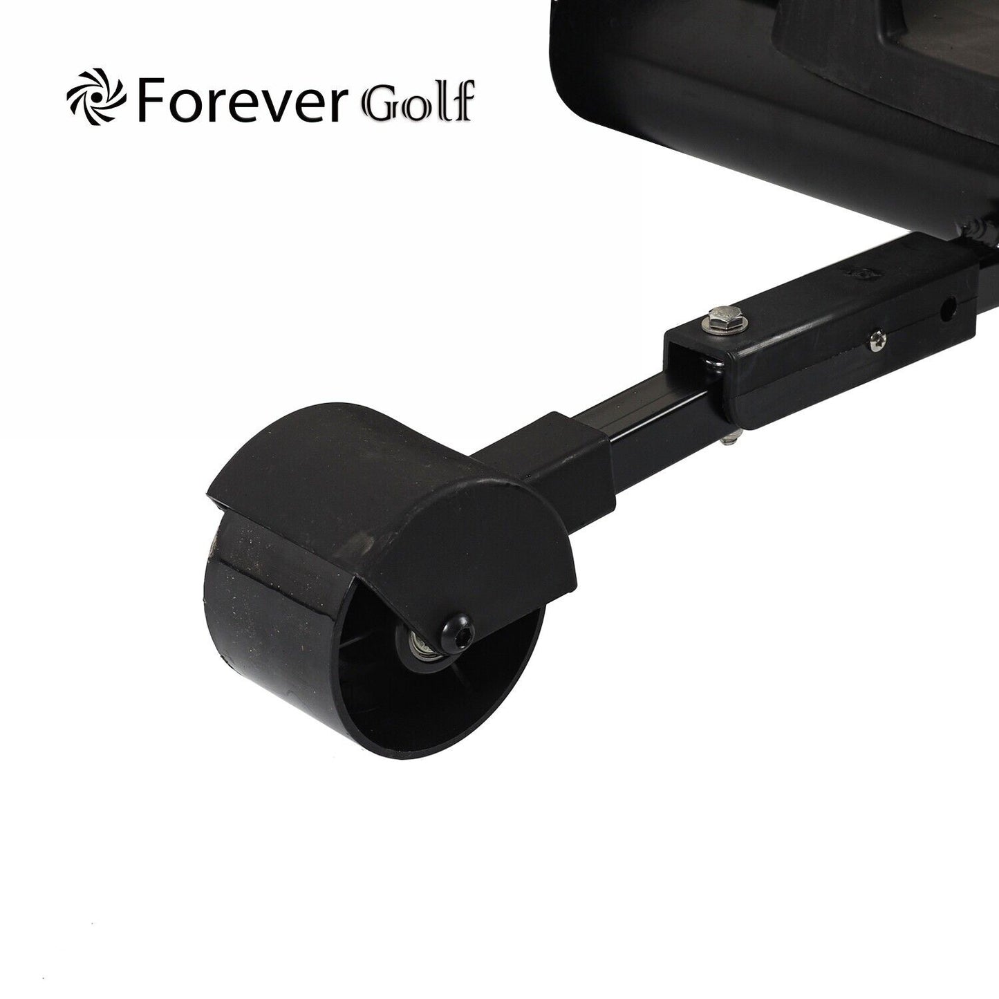 All in one Remote Control Dual Motors Electric Golf Trolley with a seat, Sand bucket holder, phone holder Golf Buggy-Silver Frame+Blue Wheels