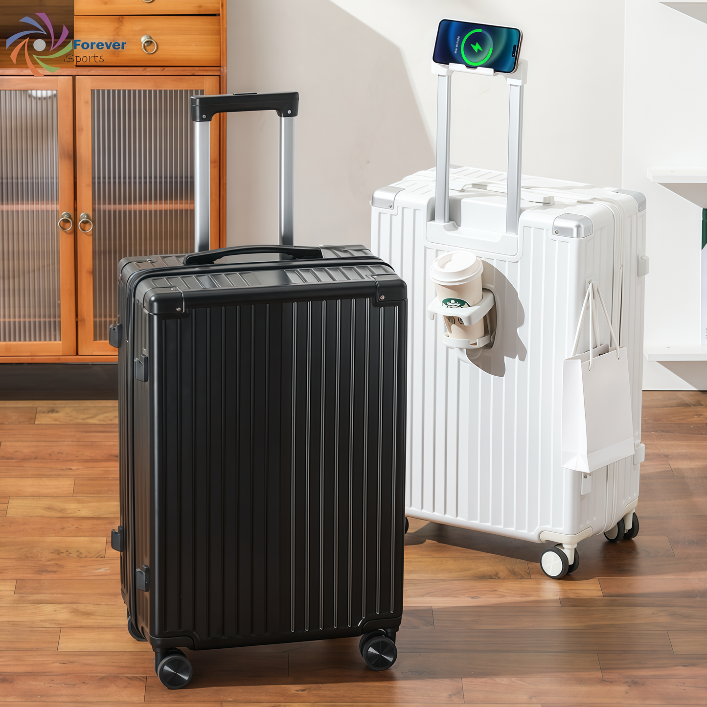 3pcs luggage Suitcase Trolley Set TSA Lock Travel Carry on Hard Cases-WHITE