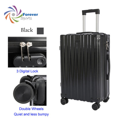 3pcs luggage Suitcase Trolley Set TSA Lock Travel Carry on Hard Cases-Black