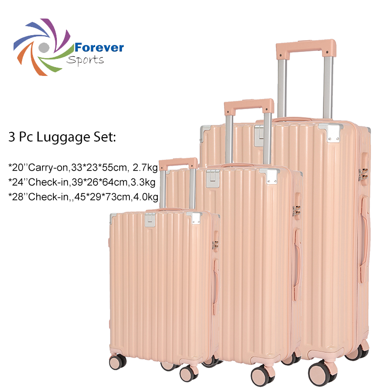 3pcs luggage Suitcase Trolley Set TSA Lock Travel Carry on Hard Cases-Pink