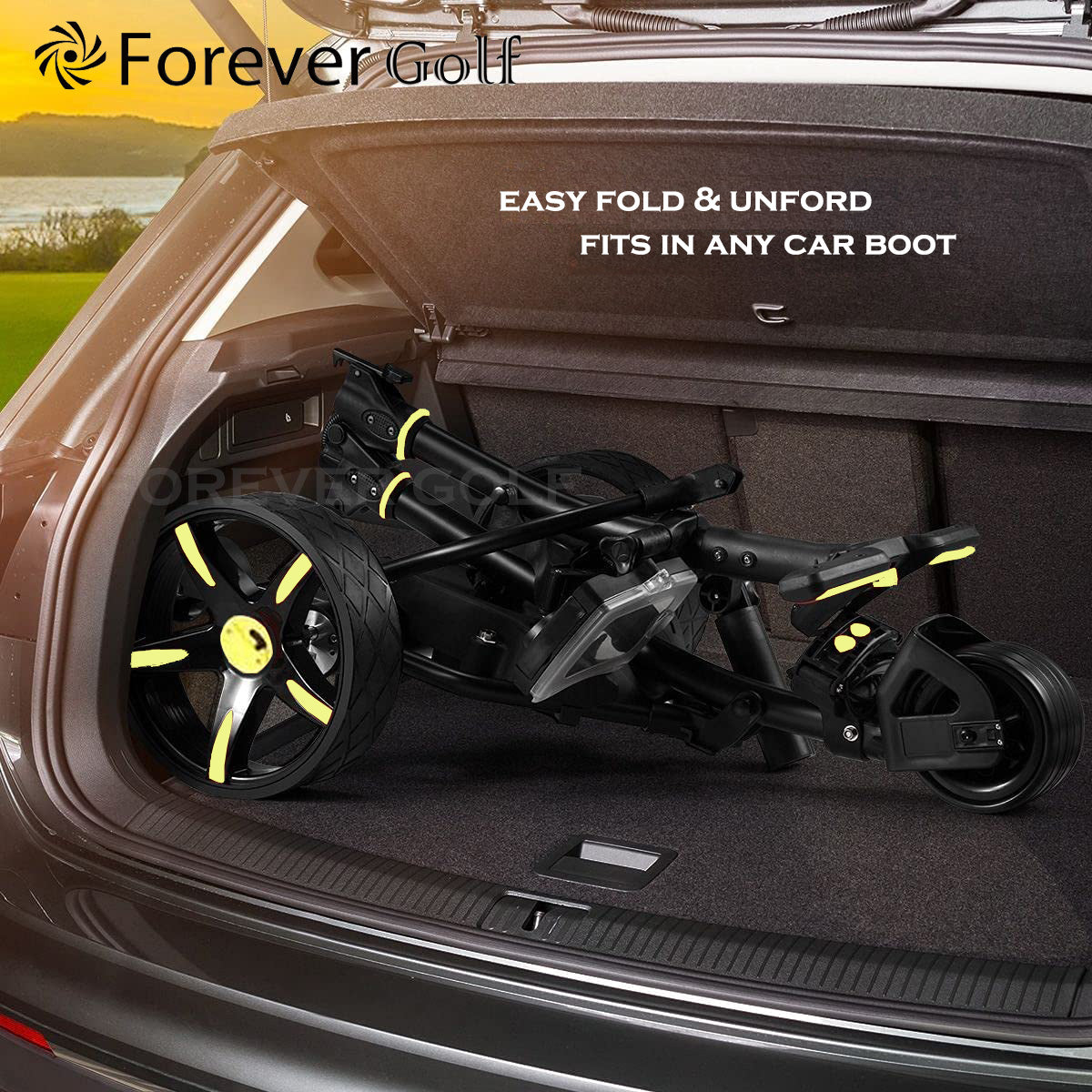 Brand New 2024 Remote Control Golf Buggy Dual Motors Electric Golf Trolley with a Build-in USB charger-Yellow image 7