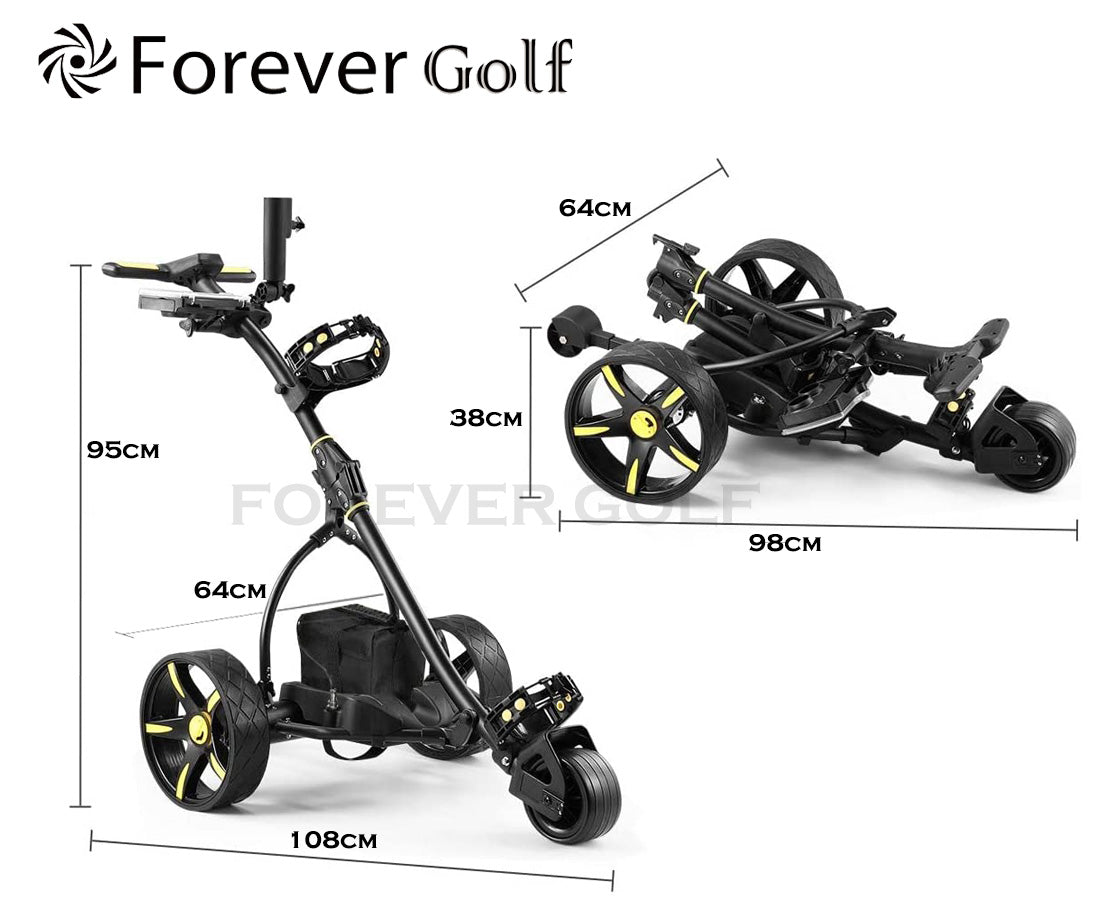 Brand New 2024 Remote Control Golf Buggy Dual Motors Electric Golf Trolley with a Build-in USB charger-Yellow image 4