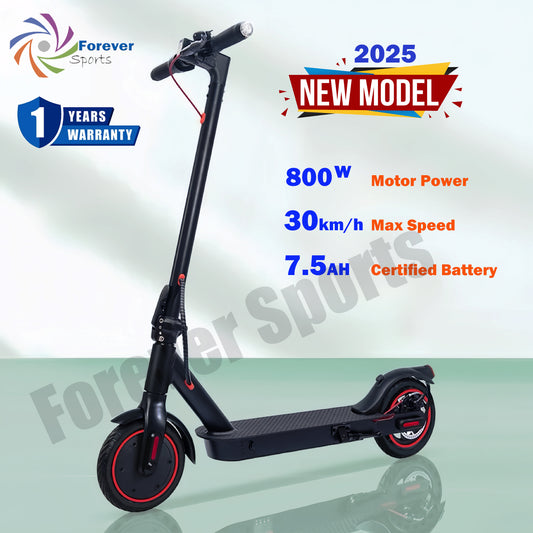 2025 E9P-Electric Scooter 8.5inch Pneumatic Tyres, 7.8Ah Li-ion Baterry, 800W Max power Motor-Black