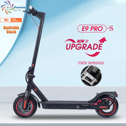 2025 Model E9PRO-S Dual Suspensions Electric Scooter/8.5inch Honeycomb Solid Tyres, 7.5Ah Li-ion battery, 800W Max power Motor-Black