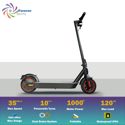 E9G Electric Scooter, 10'' wheels, 1000w max power motor, upto 35km range Rear wheel drive escooter