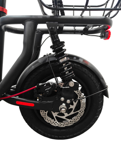 2026 Model EB5- Electric Scooter bike with Seat | 500W motor 48V Battery, 25km/h, 30km Range, 14″ Tyres – Black