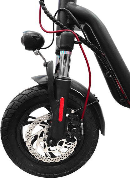 2026 Model EB5- Electric Scooter bike with Seat | 500W motor 48V Battery, 25km/h, 30km Range, 14″ Tyres – Black
