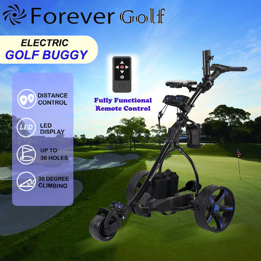 Brand New 2025 Remote Control Golf Buggy Dual Motors Electric Golf Trolley with a Build-in USB charger-Blue