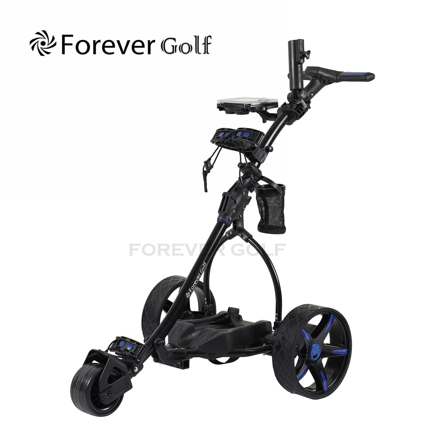 Brand New 2025 Remote Control Golf Buggy Dual Motors Electric Golf Trolley with a Build-in USB charger-Blue