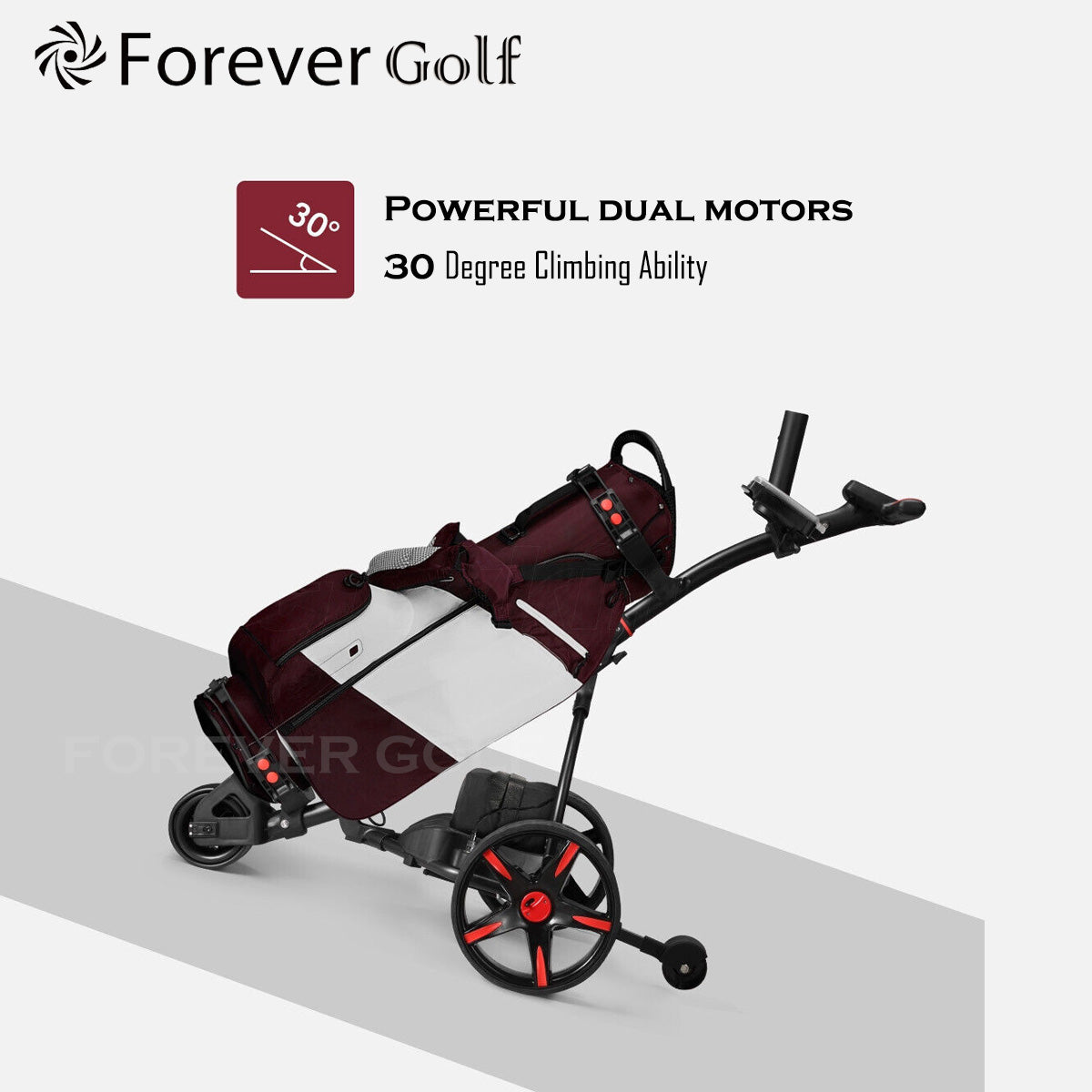 Brand New 2025 Remote Control Golf Buggy Dual Motors Electric Golf Trolley with a Build-in USB charger-Red