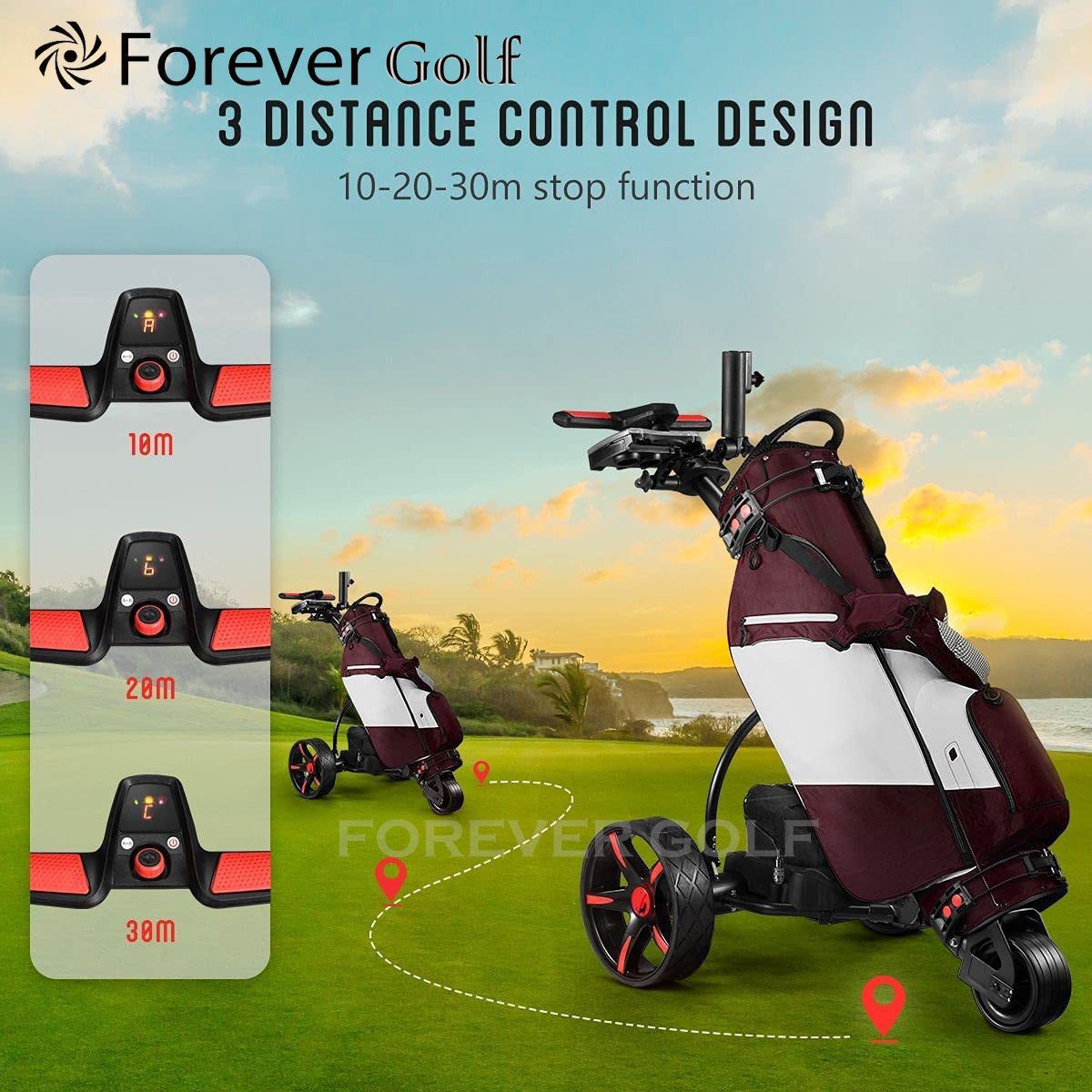 Lithium Battery Remote Control Electric Golf Trolley with a seat, Sand ...