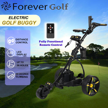 Brand New 2025 Remote Control Golf Buggy Dual Motors Electric Golf Trolley with a Build-in USB charger-Yellow