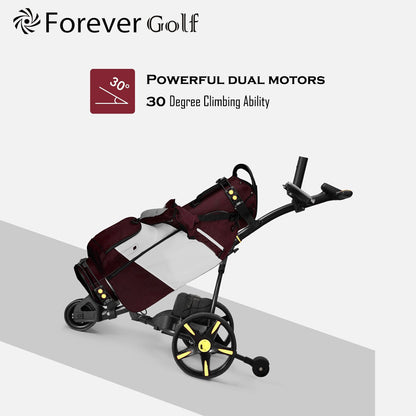 2025 Model Remote Control Dual Motors Electric Golf Trolley with a seat Golf Buggy-Yellow