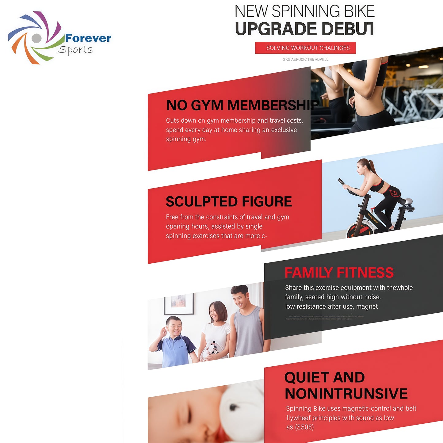 🚴‍♂️ [SPBK06]Forever Sports Spin Bike – Heavy Flywheel, Adjustable Resistance & LCD Monitor