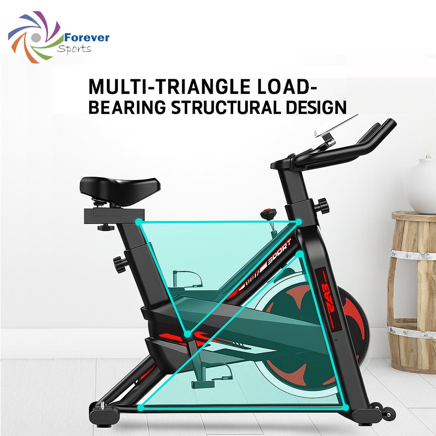 🚴‍♂️ [SPBK06]Forever Sports Spin Bike – Heavy Flywheel, Adjustable Resistance & LCD Monitor