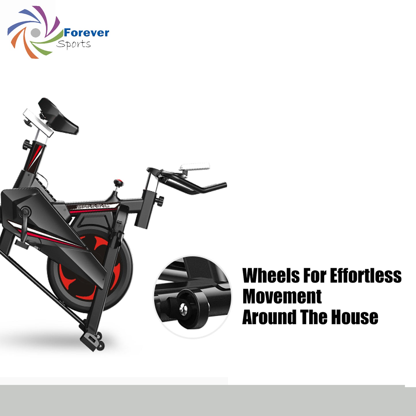 🚴‍♂️[SPBK08】 Forever Sports Spin Bike– Silent Belt Drive, Adjustable Resistance & LCD Monitor