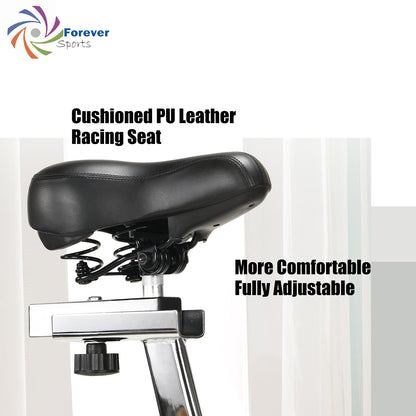 🚴‍♂️[SPBK08】 Forever Sports Spin Bike– Silent Belt Drive, Adjustable Resistance & LCD Monitor