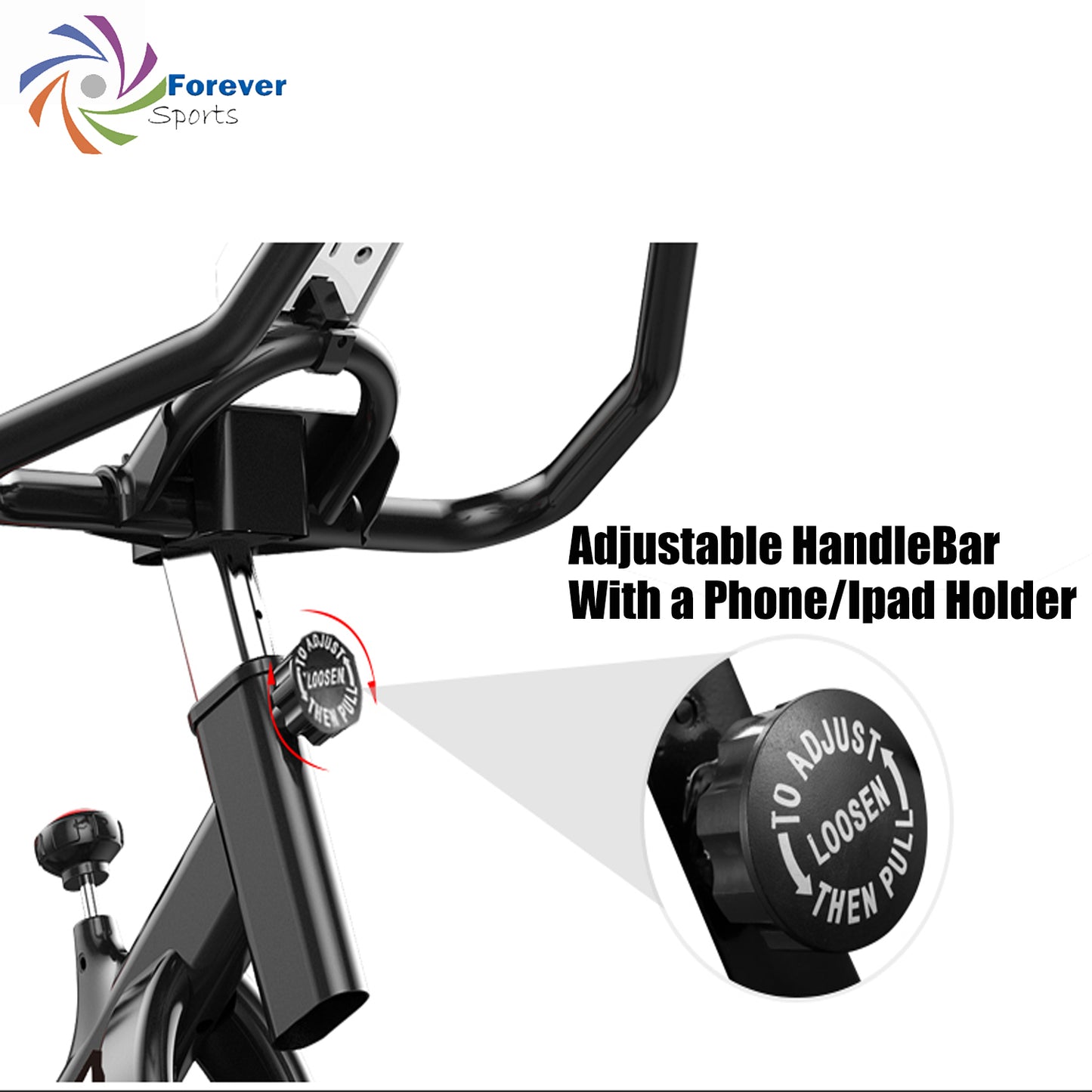 🚴‍♂️[SPBK08】 Forever Sports Spin Bike– Silent Belt Drive, Adjustable Resistance & LCD Monitor
