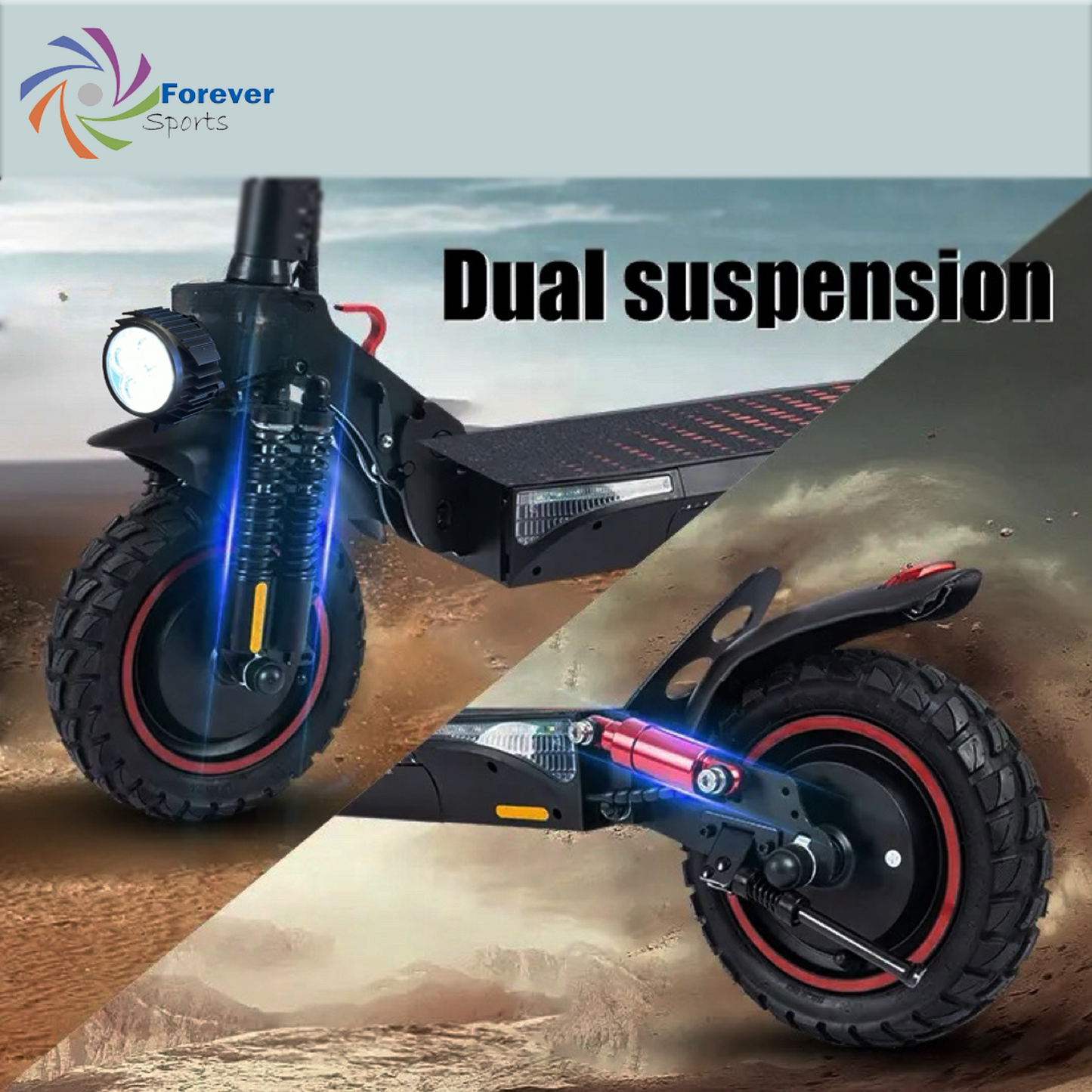 T4-Dual Motors electric scooter with 48v/15Ah Lithium 50km range 45km/h Max Speed App Control