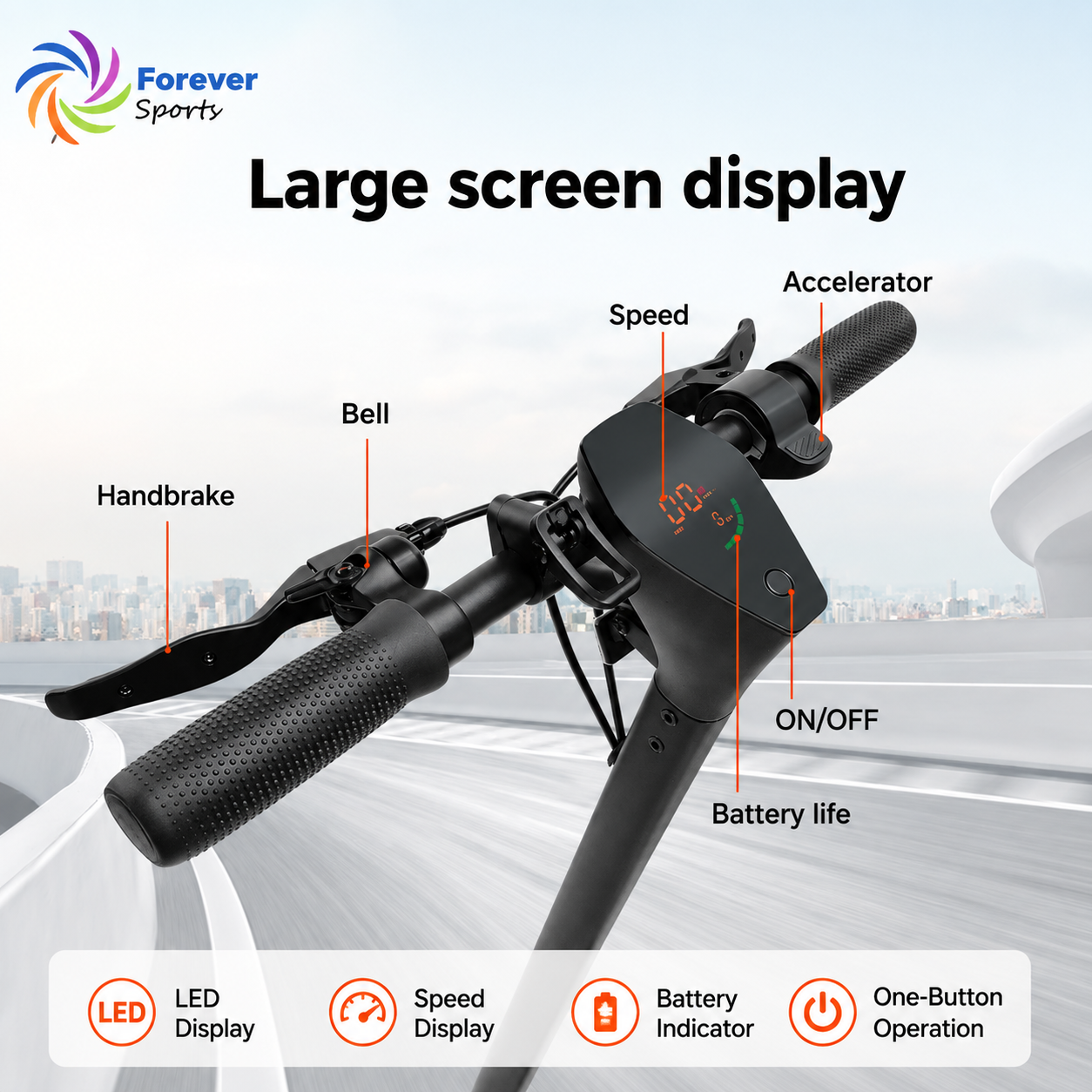 E9G Electric Scooter, 10'' wheels, 1000w max power motor, upto 50km range Rear wheel drive escooter