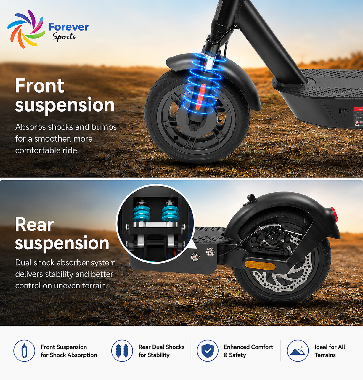 E9G Electric Scooter, 10'' wheels, 1000w max power motor, upto 50km range Rear wheel drive escooter