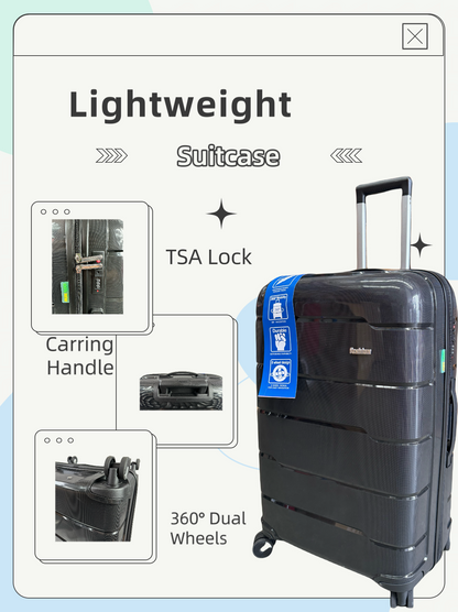 3pcs luggage Suitcase Trolley Set TSA Lock Travel Carry on Hard Cases-BLACK