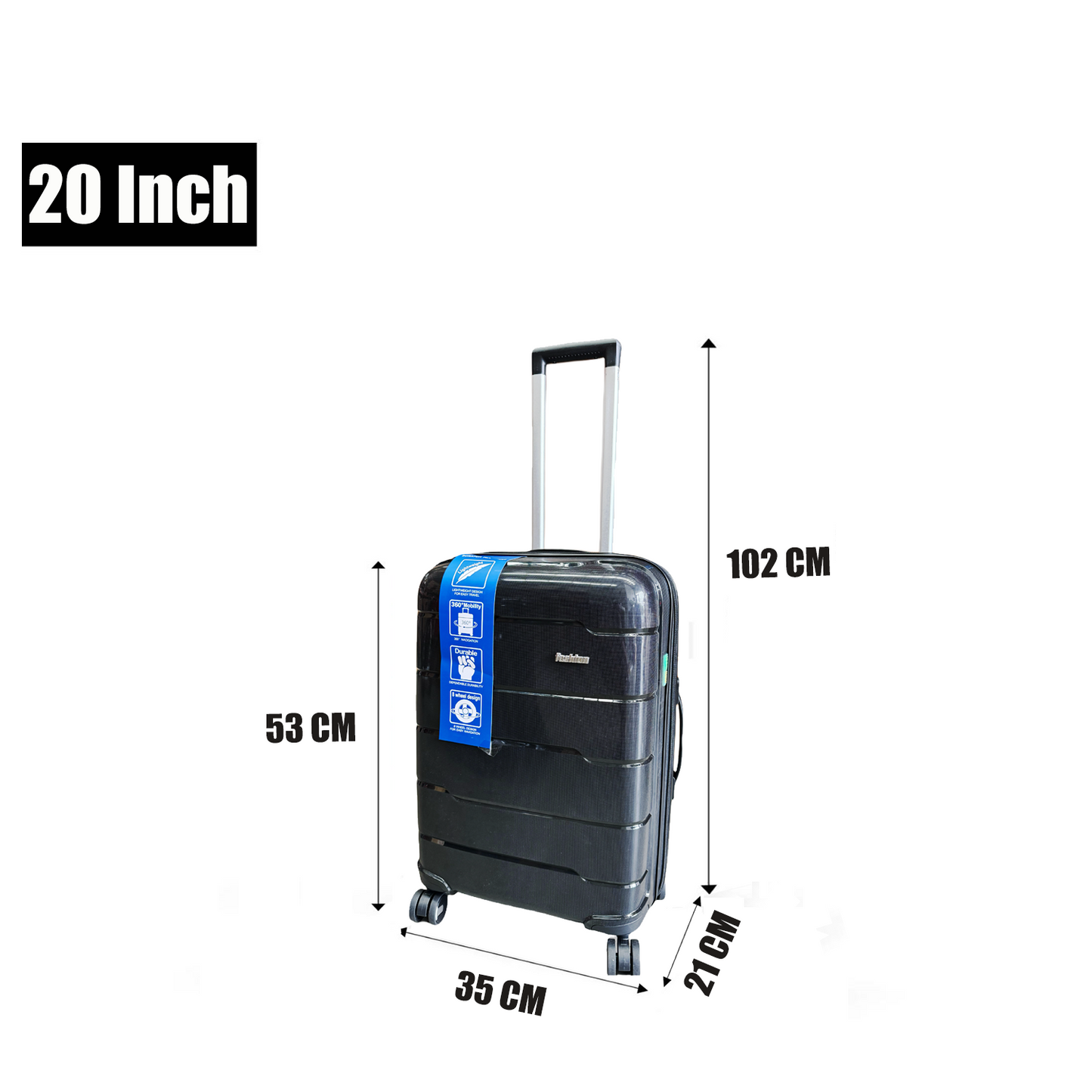 3pcs luggage Suitcase Trolley Set TSA Lock Travel Carry on Hard Cases-BLACK