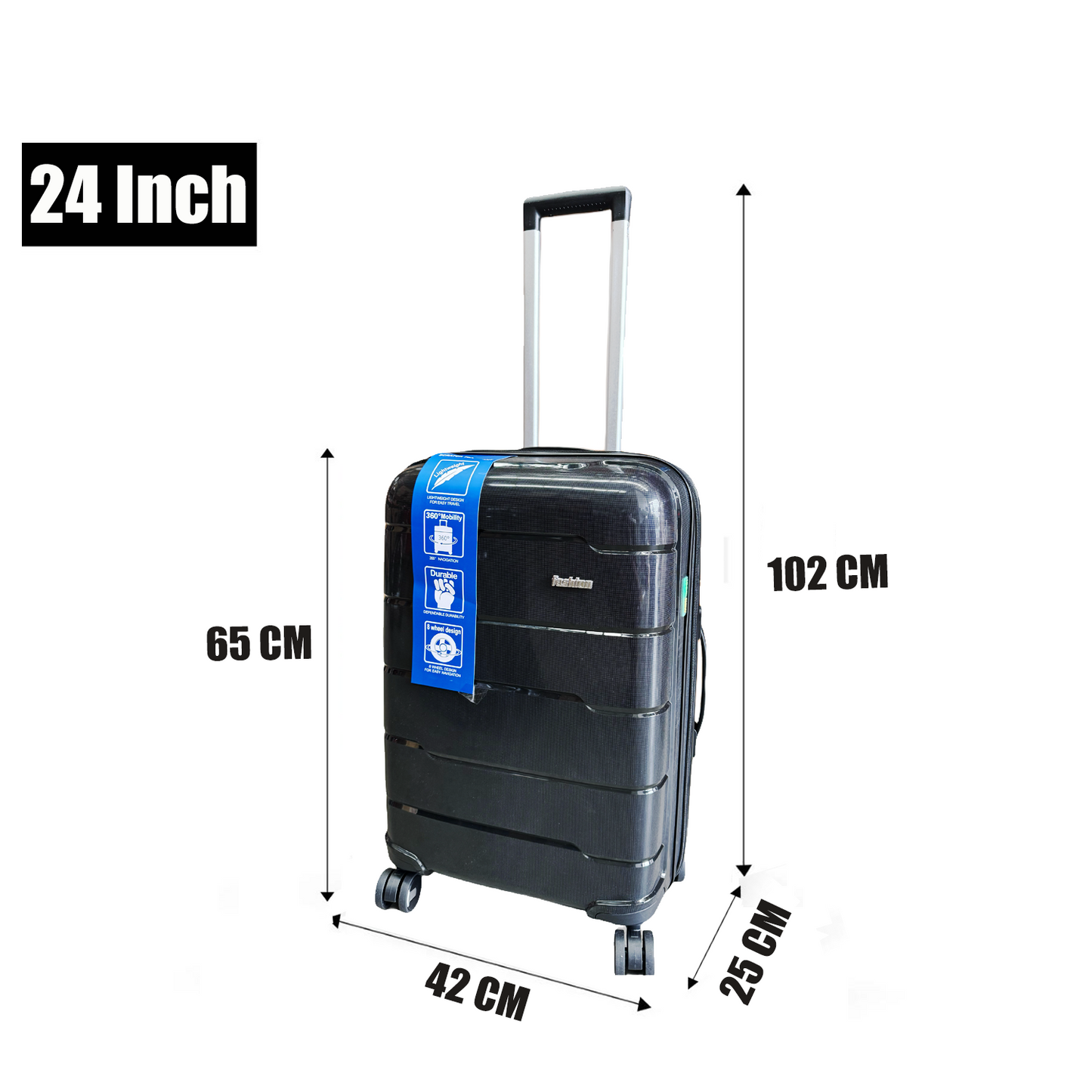 3pcs luggage Suitcase Trolley Set TSA Lock Travel Carry on Hard Cases-BLACK