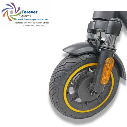 MAX156SS Electric Scooter, 10-inch solid rubber tyres, never popped, Front shocks,foldable scooter with 1 year warranty