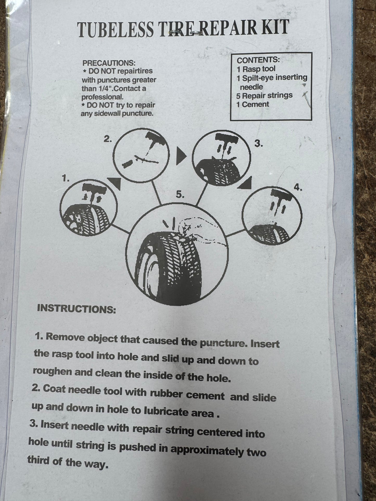 Tubeless Tire Repair Kit – Electric Scooter Use Only