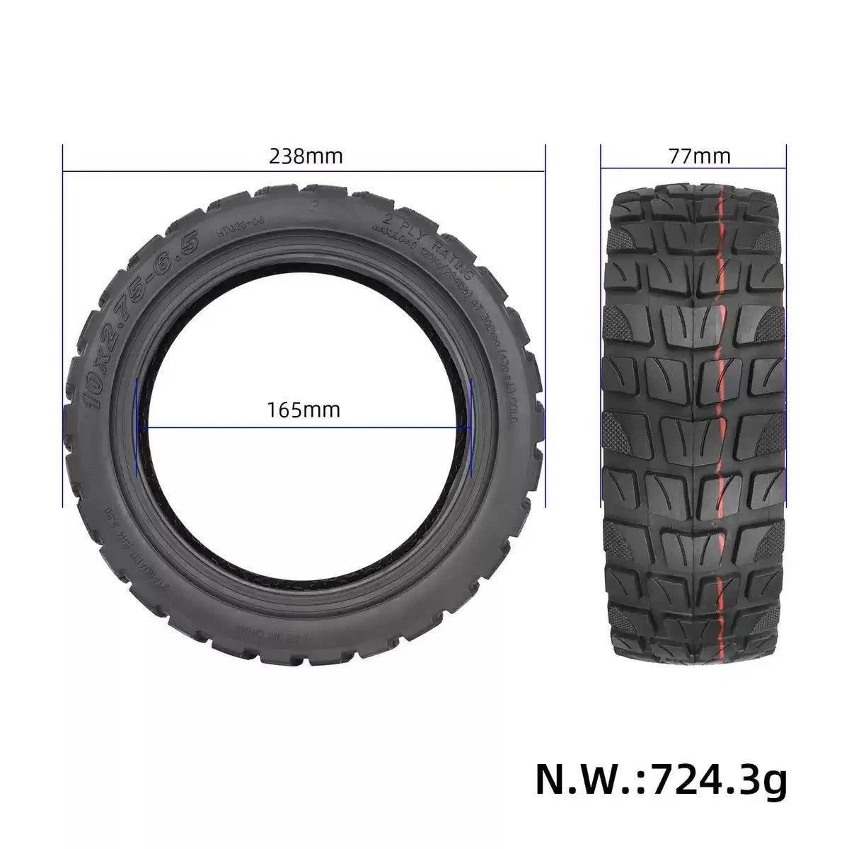 10x2.75-6.5 Off Road Tubeless Tyre 10” Scooter Tire AU Stock