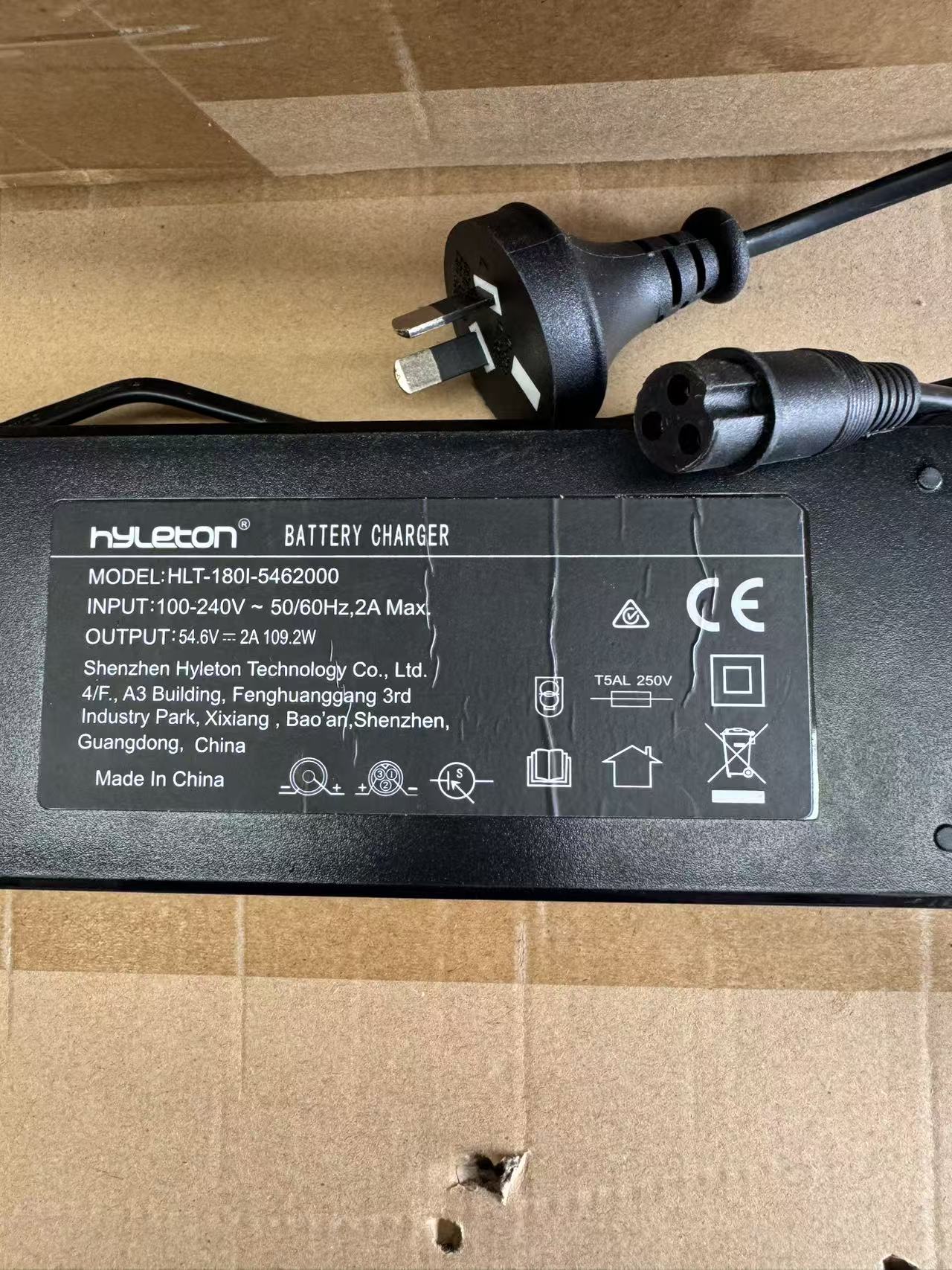 54.6V 2A Battery Charger for 48V E-Scooters – Compatible with Forever Cycling T4, T4 Dual Motor & T8 | Global-Mark Certified (AS/NZS 60335.2.29:2017)