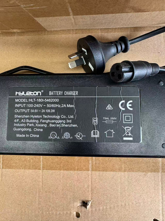 54.6V 2A Battery Charger for 48V E-Scooters – Compatible with Forever Cycling T4, T4 Dual Motor & T8 | Global-Mark Certified (AS/NZS 60335.2.29:2017)